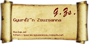 Gyurán Zsuzsanna névjegykártya